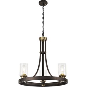 Litecraft Visconte Gotica Ceiling Pendant Clear Glass Shaded E27 3 Light - Bronze Litecraft Visconte Gotica Ceiling Pendant Clear Glass Shaded E27 3 Light - Bronze