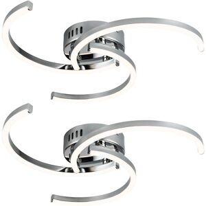 Firstchoicelighting Set Of 2 Modern Led Ceiling Lights Chrome Light Fittings Led Curve Design Firstchoicelighting Set Of 2 Modern Led Ceiling Lights Chrome Light Fittings Led Curve Design