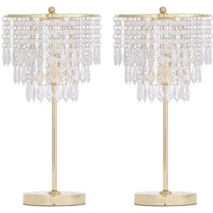 Firstchoicelighting Set Of 2 Modern Gold Acrylic Crystal Jewelled Table Lamp Or Bedside Lights Firstchoicelighting Set Of 2 Modern Gold Acrylic Crystal Jewelled Table Lamp Or Bedside Lights