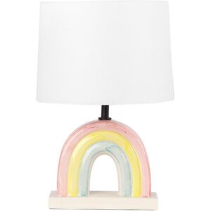Beliani Table Lamp - Multicolour Ceramic Polyester Cotton Drum Shape - Kids Room Beliani Table Lamp - Multicolour Ceramic Polyester Cotton Drum Shape - Kids Room
