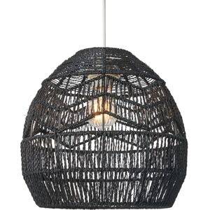 Litecraft Isaac Light Shade Rattan Easy Fit Ceiling Lampshade - Black Litecraft Isaac Light Shade Rattan Easy Fit Ceiling Lampshade - Black