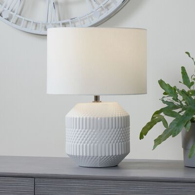 Pacific Lifestyle Meribel Geo Textured Tall Ceramic Table Lamp - Table Lamp Pacific Lifestyle Meribel Geo Textured Tall Ceramic Table Lamp - Table Lamp