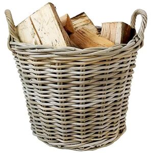 Slemcka Mansion Contemporary Natural Wicker Log Basket Round Fireplace Wood Hold Slemcka Mansion Contemporary Natural Wicker Log Basket Round Fireplace Wood Hold