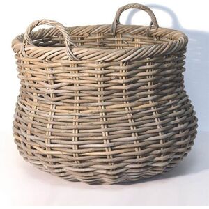 Fireside Alibaba Round Large Log Basket Wicker Rattan Stove Wood Storage - Grey Fireside Alibaba Round Large Log Basket Wicker Rattan Stove Wood Storage - Grey