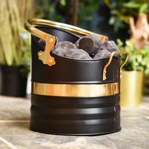 Black Country Metal Works Black And Brass Warwickshire Fireside Log Bucket Or Coal Holder Black Country Metal Works Black And Brass Warwickshire Fireside Log Bucket Or Coal Holder