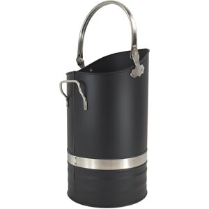 Black Country Metal Works Black And Pewter Fireside Coal Hod With Top Carry Handle Black Country Metal Works Black And Pewter Fireside Coal Hod With Top Carry Handle