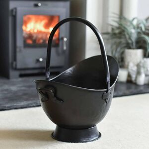 Black Country Metal Works Traditional Satin Black Iron Fireside Coal Bucket / Log Holder / Coal Scuttle Black Country Metal Works Traditional Satin Black Iron Fireside Coal Bucket / Log Holder / Coal Scuttle