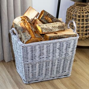 Darthome Grey Wicker Log Basket Rectangular Wood Fireplace Throws Linen Toy Home Storage Darthome Grey Wicker Log Basket Rectangular Wood Fireplace Throws Linen Toy Home Storage