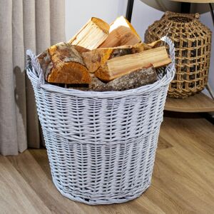 Darthome Grey Wicker Log Basket Large Round Wood Fireplace Throws Linen Toy Home Storage Darthome Grey Wicker Log Basket Large Round Wood Fireplace Throws Linen Toy Home Storage