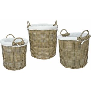 Black Country Metal Works Set Of 3 Rattan Wicker Fireside Round Log Basket Stores Black Country Metal Works Set Of 3 Rattan Wicker Fireside Round Log Basket Stores