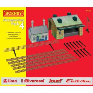 Hornby R8230 Trakmat Accessories Pack 4 Goods Shed Cottage Fence Loading Gauge Hornby R8230 Trakmat Accessories Pack 4 Goods Shed Cottage Fence Loading Gauge