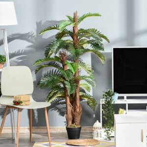 Outsunny Artificial Fern Tree 36 Leaves With Nursery Pot, Fake Plant 150cm Outsunny Artificial Fern Tree 36 Leaves With Nursery Pot, Fake Plant 150cm