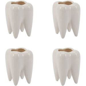 4x Tooth Shape White Ceramic Flower Pot Modern Planter Teeth Model 7308 4x Tooth Shape White Ceramic Flower Pot Modern Planter Teeth Model 7308