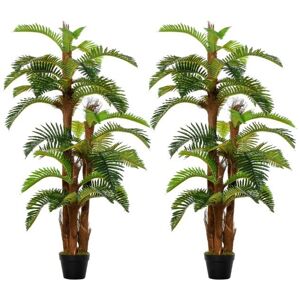 Outsunny Set Of 2 Artificial Plant Tropical Palm In Pot Indoor Fake Plants Decor 150 Cm Outsunny Set Of 2 Artificial Plant Tropical Palm In Pot Indoor Fake Plants Decor 150 Cm