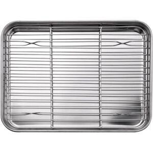 Sodial 6x(10 Inch Toaster Oven Tray And Rack Set, Small Stainless Steel Baking Pan3998 Sodial 6x(10 Inch Toaster Oven Tray And Rack Set, Small Stainless Steel Baking Pan3998