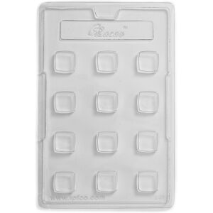 World Of Moulds Plain Square Lid Chocolate Mould - 12 Cavity - Pack Of 10 World Of Moulds Plain Square Lid Chocolate Mould - 12 Cavity - Pack Of 10