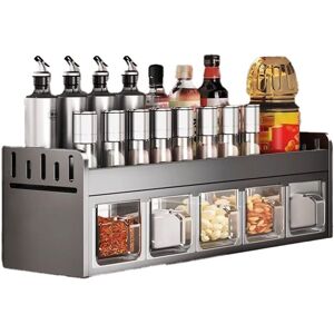 Sodial Wall-Mounted Stainless Steel Spice Rack - Multi-Functional Storage For9508 Sodial Wall-Mounted Stainless Steel Spice Rack - Multi-Functional Storage For9508