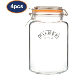 Kilner Glass Jar 3l Square Preserving Jar Storage With Airtight Clip Top Container 4pcs Kilner Glass Jar 3l Square Preserving Jar Storage With Airtight Clip Top Container 4pcs