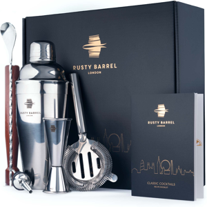 🍸 Rusty Barrel Mayfair Cocktail Shaker Set - New 🍸 Rusty Barrel Mayfair Cocktail Shaker Set - New