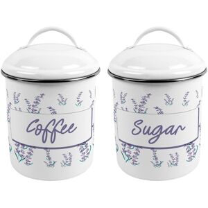 Purely Home Lavender Garden Metal Coffee & Sugar Canister Set - Stylish Kitchen Caddy Gift Purely Home Lavender Garden Metal Coffee & Sugar Canister Set - Stylish Kitchen Caddy Gift