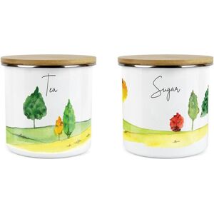 Purely Home English Landscapes Tea & Sugar Canister Set - Kitchen Storage Jars Gift Purely Home English Landscapes Tea & Sugar Canister Set - Kitchen Storage Jars Gift