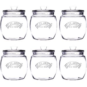6pcs Kilner 850ml Glass Push Top Tea Coffee Sugar Airtight Storage Canister Jar 6pcs Kilner 850ml Glass Push Top Tea Coffee Sugar Airtight Storage Canister Jar