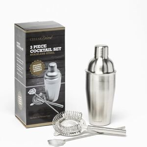 Cellardine Cocktail Shaker Set Stirrer Strainer Stainless Steel 3 Piece Bar Gift 500ml Cellardine Cocktail Shaker Set Stirrer Strainer Stainless Steel 3 Piece Bar Gift 500ml