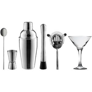 Rink Drink Manhattan Martini Cocktail Shaker Set Strainer Jigger Spoon Muddler Silver Rink Drink Manhattan Martini Cocktail Shaker Set Strainer Jigger Spoon Muddler Silver