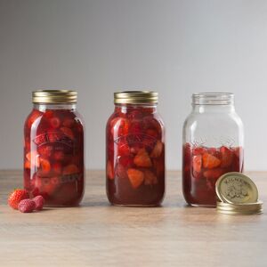 Set Of 6 Large 1 Litre Screw Top Kilner Glass Preserve Jars Jam Pickle Vintage Set Of 6 Large 1 Litre Screw Top Kilner Glass Preserve Jars Jam Pickle Vintage