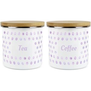 Purely Home Polka Dot Lilac 2pc Food Storage Canisters - Tea & Coffee Purely Home Polka Dot Lilac 2pc Food Storage Canisters - Tea & Coffee