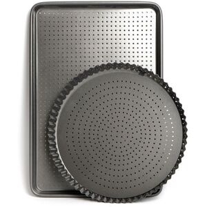 Masterclass 2pc Crusty Bake Non-Stick Bakeware Set - Quiche & Baking Tray Masterclass 2pc Crusty Bake Non-Stick Bakeware Set - Quiche & Baking Tray