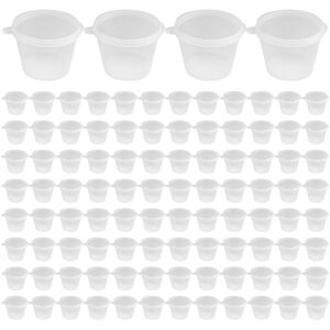 Sodial 3x(100 X 1oz Round Food Container Pots With Lids,Hinged Sauce Pots Reusable6169 Sodial 3x(100 X 1oz Round Food Container Pots With Lids,Hinged Sauce Pots Reusable6169