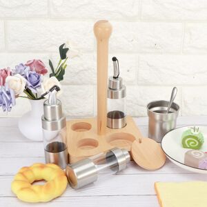 Cruet Condiment Spice Pepper Jar Box Seasoning Storage Container Pot Rack Set Cruet Condiment Spice Pepper Jar Box Seasoning Storage Container Pot Rack Set