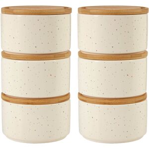 Premier Housewares Fenwick 6pcs 420ml Dolomite Stackable Wilder Speckle Canisters Wooden Lid Set Premier Housewares Fenwick 6pcs 420ml Dolomite Stackable Wilder Speckle Canisters Wooden Lid Set