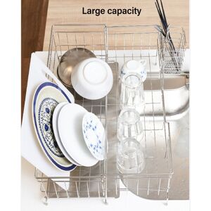 Dish Drying Rack Over Sink Stainless Steel 2 Tier Large Capacity Telescopic K Ct Dish Drying Rack Over Sink Stainless Steel 2 Tier Large Capacity Telescopic K Ct