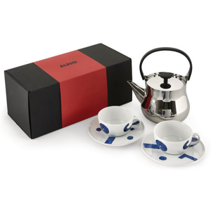 Alessi Nf01set Tea Gift Set - ‘cha’ Kettle And 2 Cup & Saucers Alessi Nf01set Tea Gift Set - ‘cha’ Kettle And 2 Cup & Saucers