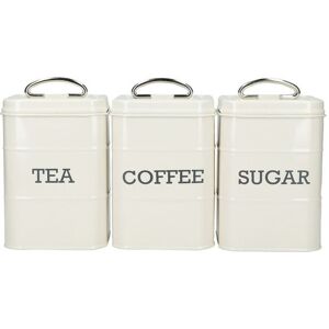 Craft Nostalgia Tea/coffee/sugar Storage Canisters Set - Cream Craft Nostalgia Tea/coffee/sugar Storage Canisters Set - Cream