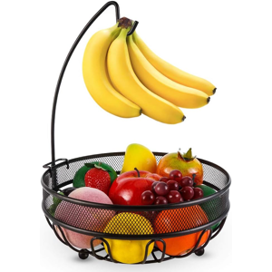 Does Not Apply Fruit Basket Wired Fruit Bowl With Banana Hanger Hook, Vegetables Storage Rack B Does Not Apply Fruit Basket Wired Fruit Bowl With Banana Hanger Hook, Vegetables Storage Rack B