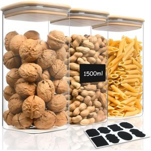 Does Not Apply 1500ml Clear Airtight Food Storage Container Jar, 3 Pack Kitchen Pantry Storage Does Not Apply 1500ml Clear Airtight Food Storage Container Jar, 3 Pack Kitchen Pantry Storage