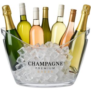 Relaxdays Champagne Ice Bucket Beverage Chiller Wine Bottle Cooler 8 Litres Transparent Relaxdays Champagne Ice Bucket Beverage Chiller Wine Bottle Cooler 8 Litres Transparent