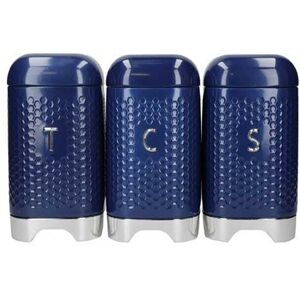 Kitchencraft Lovello Midnight Navy - Tea/coffee/sugar Storage Canisters Set Kitchencraft Lovello Midnight Navy - Tea/coffee/sugar Storage Canisters Set