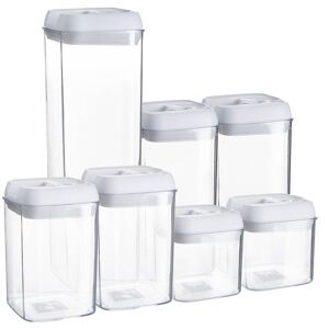 Argon Tableware 7 Piece Flip Lock Plastic Food Storage Containers Set Kitchen Food Canister Argon Tableware 7 Piece Flip Lock Plastic Food Storage Containers Set Kitchen Food Canister