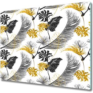 Coloray Glass Induction Ceramic Hob Cover Worktop Saver Gold Exotic Flowers Gold 60x52 Coloray Glass Induction Ceramic Hob Cover Worktop Saver Gold Exotic Flowers Gold 60x52