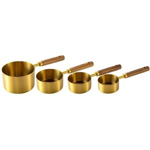 Sodial 3x(Wooden Handle Stainless Steel Measuring Cups Set For Baking, Coffee,2610 Sodial 3x(Wooden Handle Stainless Steel Measuring Cups Set For Baking, Coffee,2610