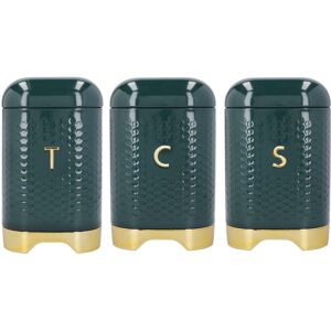 Kitchencraft Lovello Green Kitchen Tea/coffee/sugar Canister Set Kitchencraft Lovello Green Kitchen Tea/coffee/sugar Canister Set
