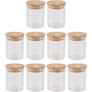 Sodial 2x(10pcs Bamboo Wood Lid Glass Jar Airtight Canister Kitchen Storage6589 Sodial 2x(10pcs Bamboo Wood Lid Glass Jar Airtight Canister Kitchen Storage6589
