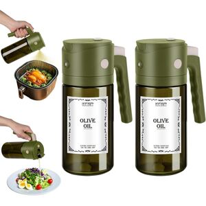 Hoforife 2 Pcs 18oz/551ml Glass Olive Oil Spray Bottle, 2 In 1 Olive Oil Dispenser For C Hoforife 2 Pcs 18oz/551ml Glass Olive Oil Spray Bottle, 2 In 1 Olive Oil Dispenser For C