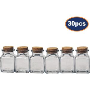 Premier Housewares Tromso 30pcs 200ml Square Glass Jars Liquid Storage Wide Mouth Cork Stopper Lid Premier Housewares Tromso 30pcs 200ml Square Glass Jars Liquid Storage Wide Mouth Cork Stopper Lid