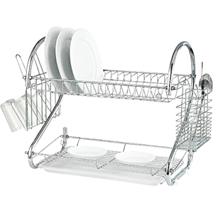 Does Not Apply 2 Tier Dish Drainer Rack With Drip Tray & Utensil Holder, Dish Drainer Organizer Does Not Apply 2 Tier Dish Drainer Rack With Drip Tray & Utensil Holder, Dish Drainer Organizer