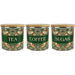 Purely Home Green Strawberry Thief Tea, Coffee & Sugar Canister Set - Kitchen Storage Gifts Purely Home Green Strawberry Thief Tea, Coffee & Sugar Canister Set - Kitchen Storage Gifts
